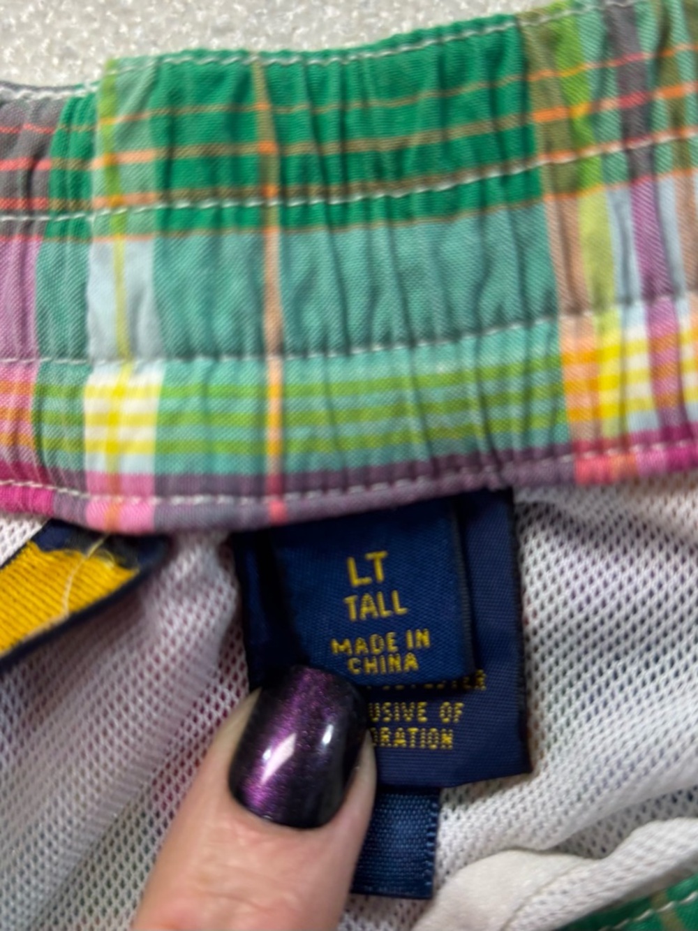Polo Ralph Lauren Swim Trunks Mens LT Plaid Multicolor Beach Preppy - Picture 8 of 8